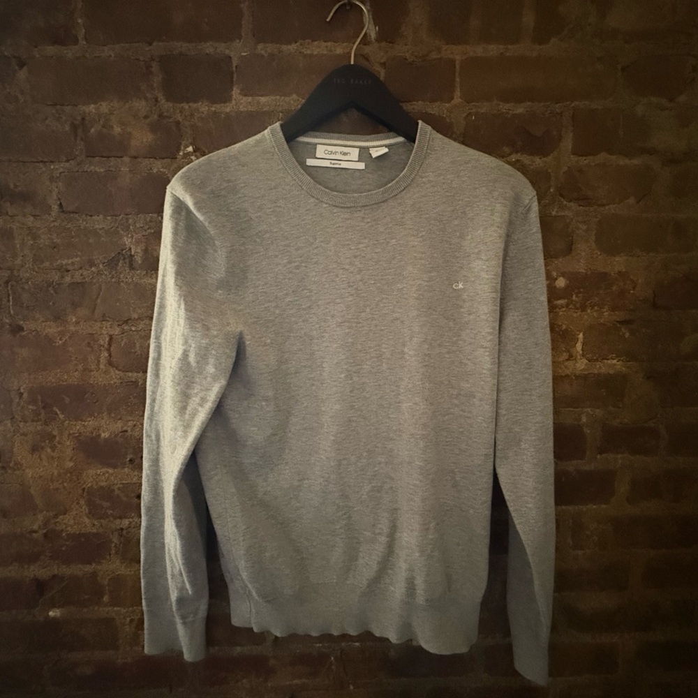 Grey Calvin Klein pull over sweater